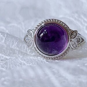 - Natural Amethyst 10mm Ring 💍
